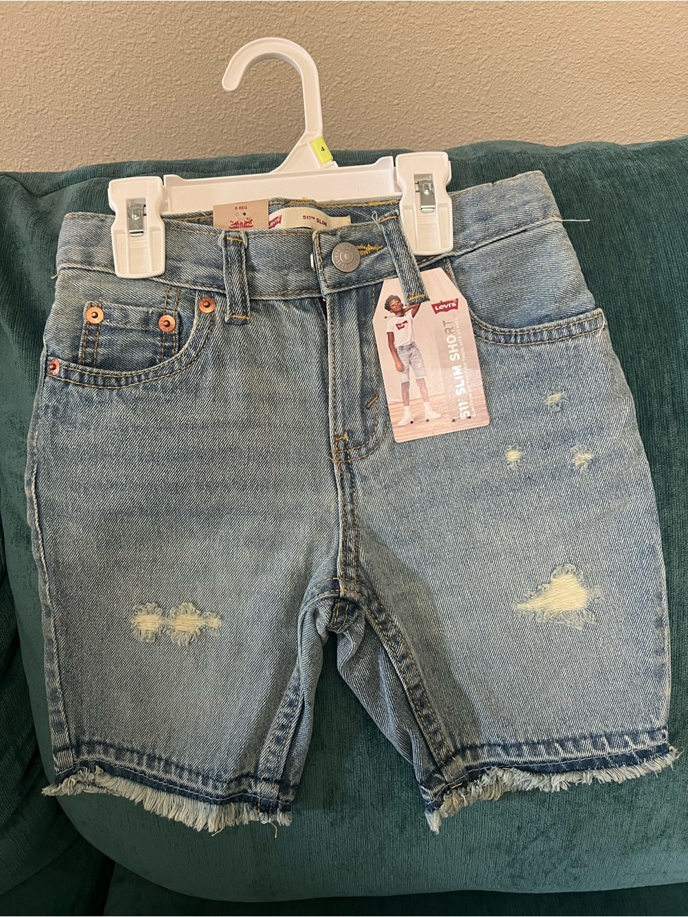 Levi's Light Blue Distressed Denim Kids' Shorts